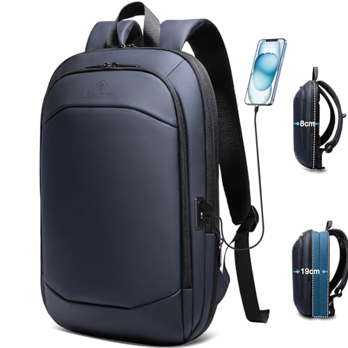 HEROIC KNIGHT Laptop Rucksack Wasserdichter Groß mit USB-Anschluss Laptoptasche für 17 zoll Backpack Business Herren Anti-Diebstahl Schulrucksack Jungen für Uni Schule Arbeit Reise-Blau von HEROIC KNIGHT