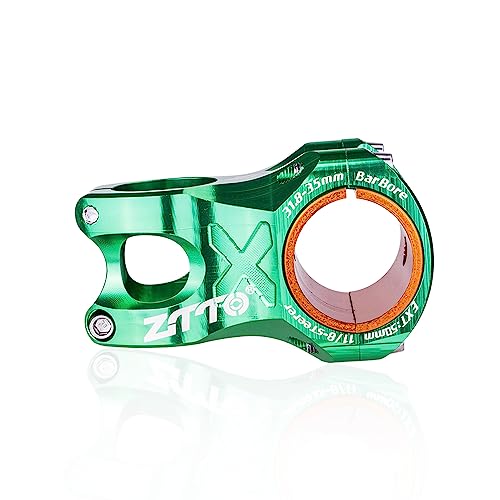 HESHUYAN Fahrradvorbauten MTB Hochfester, Leichter Fahrradvorbau, CNC-Aluminiumlegierung, 0-Grad-Anstieg for 35 mm/31,8 mm Fahrradlenker Fahrradstiel(50mm Green) von HESHUYAN