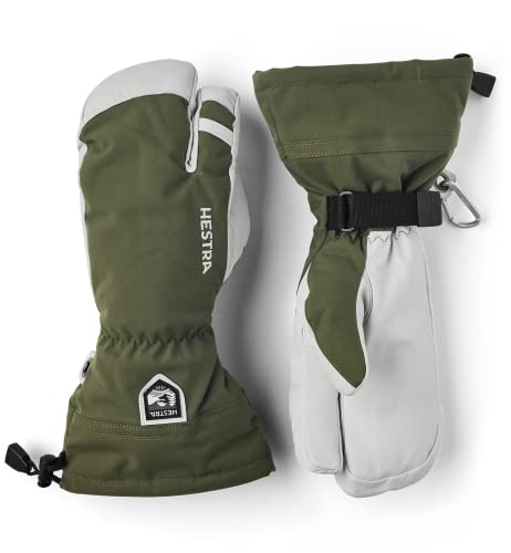 HESTRA Army Leather Heli Ski 3-Finger Größe 11 Olive von HESTRA