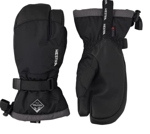 Hestra Gauntlet CZone Junior Handschuh – wasserdicht, isolierter 3-Finger-Schneehandschuh für Winter, Skifahren, Spielen im Schnee für Kinder und Jugendliche – Schwarz/Graphit – 5 von HESTRA