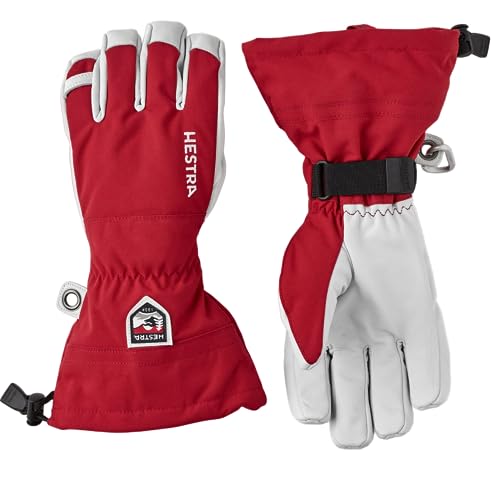 Hestra, Ski-Handschuhe Stulpe, Armee-Leder, Herren Damen, 30570-560-08, rot, 8 von HESTRA