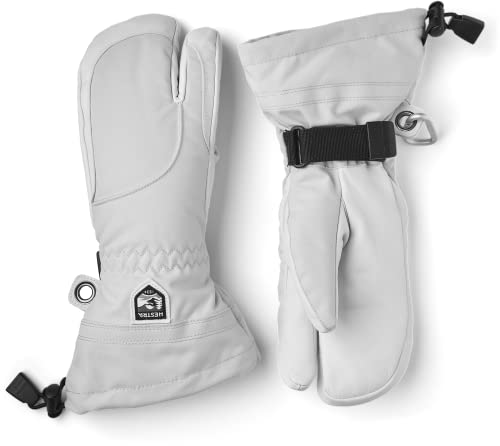 Hestra Heli Ski Damen-Handschuh, klassischer 3-Finger-Leder-Schneehandschuh zum Skifahren, Snowboarden und Bergsteigen (Damenpassform), Hellgrau/Offwhite, Größe 9 Hestra Heli Ski Damen-Handschuh, klassischer 3-Finger-Leder-Schneehandschuh zum Skifahren, Snowboarden und Bergsteigen (Damenpassform), Hellgrau/Offwhite, Größe 9 von Hestra