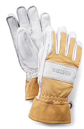 Hestra Herren und Damen Skihandschuhe: Guide Leder Winterhandschuhe mit Wollfutter, Naturgelb/gebrochenes Weiß, 10 von HESTRA