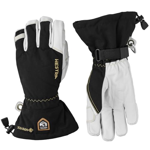 Hestra Army Leather Gore-TEX - Wasserdichter 5-Finger-Schneehandschuh mit Langen Manschetten zum Skifahren, Snowboarden und Bergsteigen, Schwarz, 11 von Hestra