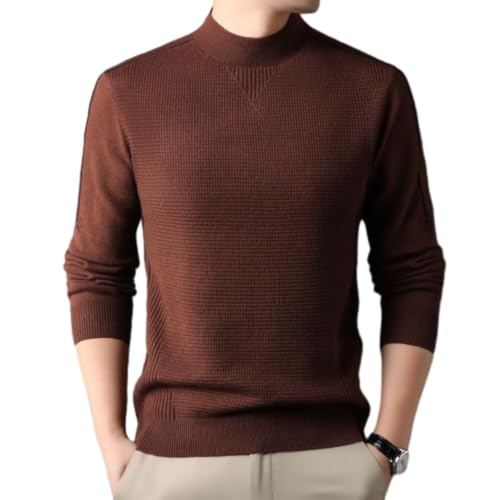 HESYSUAN Herren Kaschmir-Rollkragenpullover, Rollkragenpullover, wärmer, bequem, Rollkragenpullover, Business-Pullover, Rollkragenpullover (Braun, 120/2XL/54) von HESYSUAN