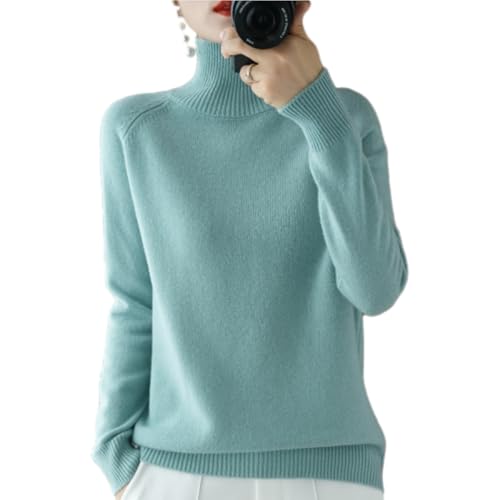 HESYSUAN Kaschmir-Pullover für Damen, Kaschmir-Rollkragenpullover, leichter Pullover mit hohem Halsausschnitt für Damen, Kaschmir-Winter-Tops von HESYSUAN