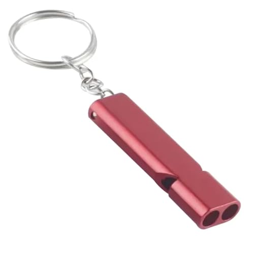 HEUchuan Pfeifen Dual Frequency Survival Whistle Flat Metal Whistle for Outdoor Hiking Climbing Emergence Whistle Cheerleading Souvenirs(Red) von HEUchuan