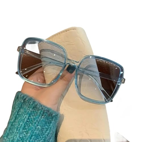 HEXHUASR Sonnenbrille Herren Sonnenbrille Frauen Modehaltergläser Quadratische Große Rahmenbrillen Im Freien Sonnenbrillen Im Freien-Blau-Farbe von HEXHUASR