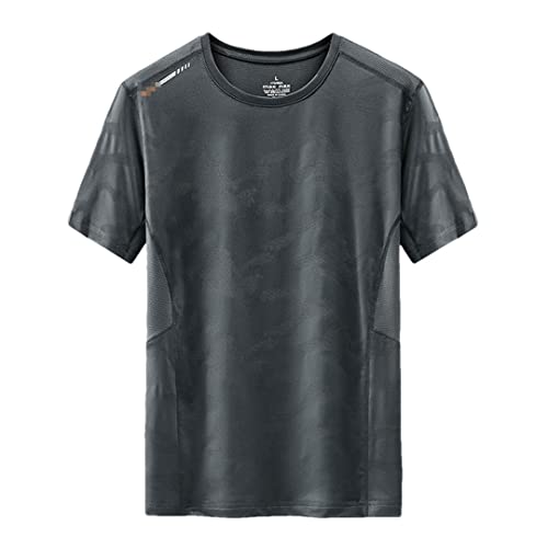 Ice Silk T-Shirt Herren T-Shirt Sommer Elastisch Casual Kurzarm Bedruckt T-Shirt von HEYDHSDC
