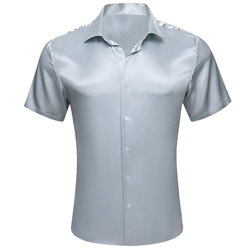Männer Kurzarm Seidenhemden Satin Casual Regualr Slim Fit Männliche Bluse Sommerkleidung Tops 0262 XL Männer Kurzarm Seidenhemden Satin Casual Regualr Slim Fit Männliche Bluse Sommerkleidung Tops 0262 XL von HEYDHSDC