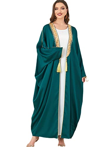 Quaste Kaftan Open Abaya Frauen Pailletten Applikationen Batwing Muslim Kimono Cardigan Langes Kleid Marokkanischer Kaftan Dubai Abayas von HEYDHSDC
