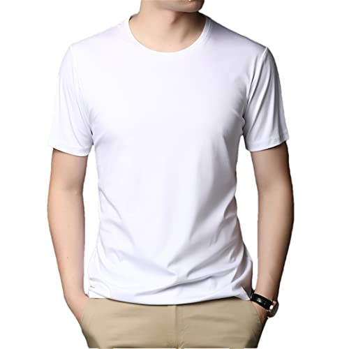 Seiden-T-Shirt für Herren, kurzärmelig, Rundhalsausschnitt, Sommer-Tops, bequemes T-Shirt Seiden-T-Shirt für Herren, kurzärmelig, Rundhalsausschnitt, Sommer-Tops, bequemes T-Shirt von HEYDHSDC