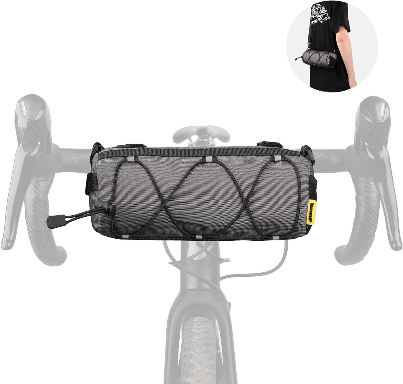 HEYHIPPO Umhängetasche Fahrradlenkertasche Umhängetasche mit Schultergurt 2.4L, für Rennrad-Mountainbike-Touren von HEYHIPPO