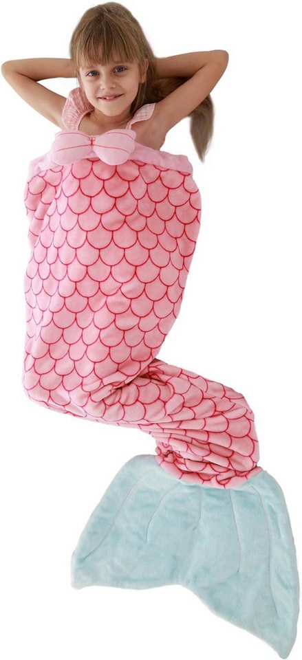 Kinderdecke Meerjungfrau Schwanz Decke weich Flanell Schlafsack für Kinder Mädchen, HEYHIPPO von HEYHIPPO