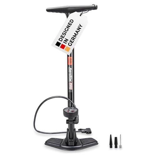 HEYNER® Standluftpumpe, Fahrradpumpe, Standpumpe 11 bar, Multi-Ventil Anschluss, für alle Ventile von HEYNER