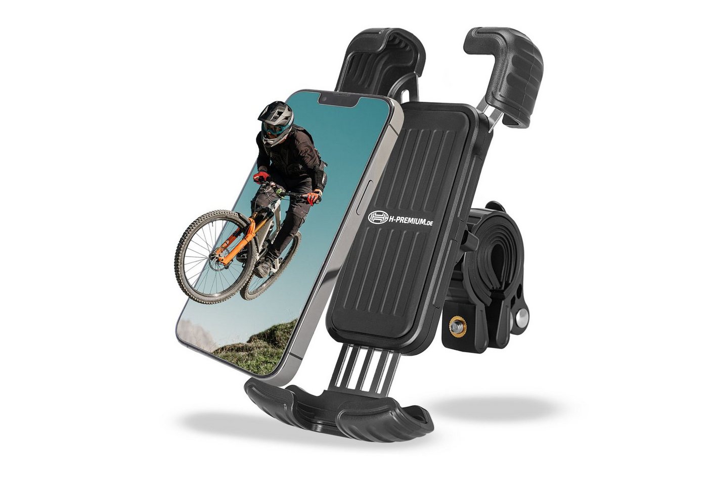 HEYNER Telefonhalter Fahrrad Lenker 4,6 bis 6,8 Zoll 360° drehbar Universal Handy-Halterung, (Set, 1-tlg) HEYNER Telefonhalter Fahrrad Lenker 4,6 bis 6,8 Zoll 360° drehbar Universal Handy-Halterung, (Set, 1-tlg) von HEYNER