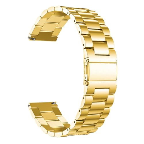 HFBZVAFC 20 mm 22 mm Schnellverschluss-Metallarmband, Edelstahl-Armband, Sicherheitsverschluss-Armband, Edelstahl-Business-Uhrenarmband(Gold,22mm) von HFBZVAFC