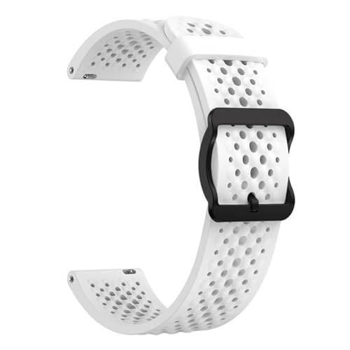 HFBZVAFC 20 mm 22 mm Silikon-Uhrenarmband, weiches Gummi, verstellbares Ersatzarmband, Schnellverschluss-Armband for Männer und Frauen mit Edelstahl-Schnalle(White,22MM) von HFBZVAFC