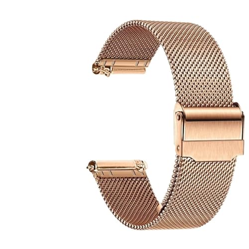 HFBZVAFC 20 mm 22 mm verstellbares Uhrenarmband for Herren/Damen, Ersatzarmband, Edelstahl-Mesh-Band, Schnellverschluss-Metallband(Rose Gold,24mm) von HFBZVAFC