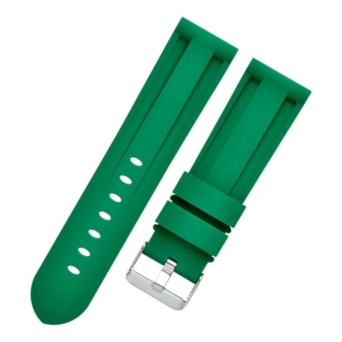 HFBZVAFC 20mm 22mm Gummi Sport Uhrenarmband Schnellverschluss Silikon Uhrenarmband Männer/Frauen Smart Watch Armband(Dark Green,24mm) von HFBZVAFC