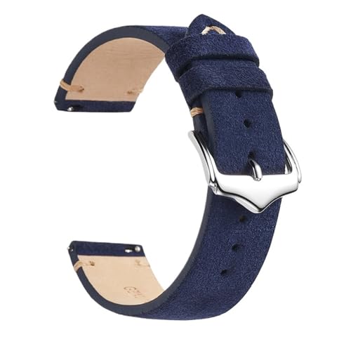 HFBZVAFC Wildleder-Uhrenarmbänder, modisches Schnellverschluss-Uhrenarmband for Männer und Frauen, 18 mm, 20 mm, 22 mm(Blue,22mm) von HFBZVAFC