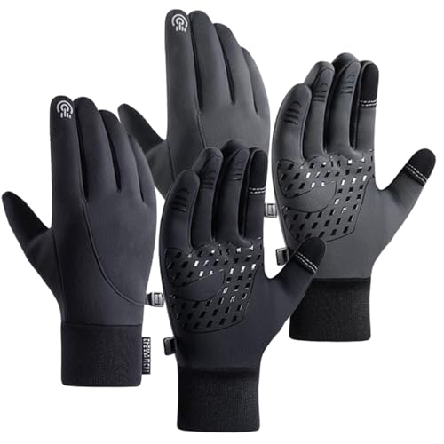 HFDHD Dodorado-Handschuhe, Dodorado-Winterhandschuhe, Premium-Thermohandschuhe, warme Touchscreen-Handschuhe, wasserdichte Fleece-Handschuhe (M,Black+Gray) von HFDHD