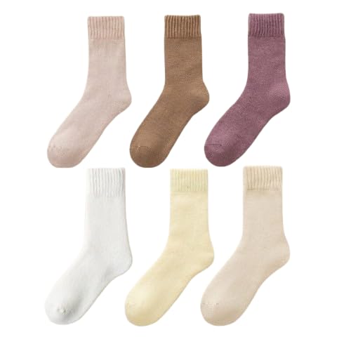 HFDHD Warme Thermosocken für den Winter, superdicke Wollsocken, gemütliche, Flauschige Socken als Geschenk für Damen, plüschige Thermosocken für den Winter (6 Colors) von HFDHD