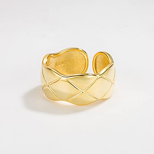 HGJH Silberringe Damen 925,Verstellbare Ringe Für Damen Golden Lingge 925 Sterling Silber Mode Temperament Minimalistisch Ewigkeitsringe Trauringe Versprechen Ringe Für Mädchen Damen HGJH Silberringe Damen 925,Verstellbare Ringe Für Damen Golden Lingge 925 Sterling Silber Mode Temperament Minimalistisch Ewigkeitsringe Trauringe Versprechen Ringe Für Mädchen Damen von HGJH