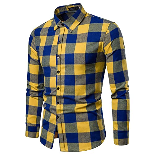 Hemdjacke Herren, Herrenhemden Herren Flanell Hemdjacke Gelb Kariert Langarm Freizeithemden Jacke Weich Dick Holzfäller Knopf Jacken Hemden Warme Übergangsjacken Hemden,M Hemdjacke Herren, Herrenhemden Herren Flanell Hemdjacke Gelb Kariert Langarm Freizeithemden Jacke Weich Dick Holzfäller Knopf Jacken Hemden Warme Übergangsjacken Hemden,M von HGJH