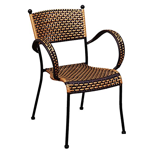 HGJHJJHK Sessel Save Space Weave Schlafzimmer Terrasse Lässiger Frühstücksstuhl, ergonomische Rückenlehne und Armlehnen, Sitzhöhe 45 cm Decoration von HGJHJJHK