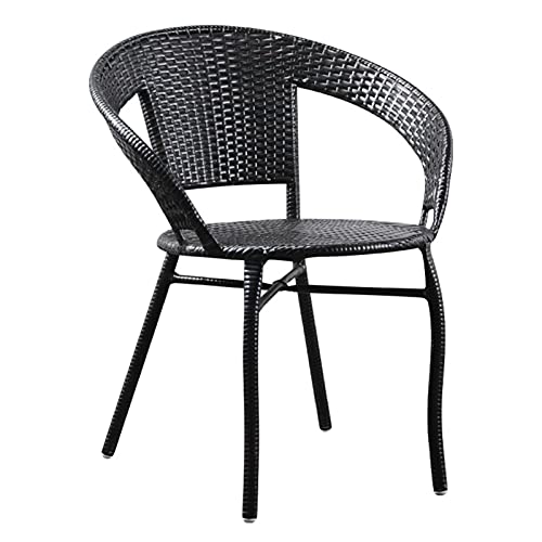 HGJHJJHK Weave Dunkelbrauner Sessel für Terrasse, Garten, Esszimmer, Freizeitstuhl, ergonomische Rückenlehne und Armlehnen, leicht zu reinigen Decoration von HGJHJJHK