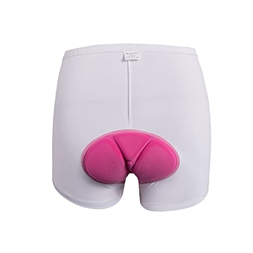 HGYJ Damen Gepolsterte Radlerhose,Einer hohen Dichte Radsportshorts,Fahrradhosen mit elastische atmungsaktive Schnelltrocknend,XS-3XL,Vier Farben.,White,XS von HGYJ