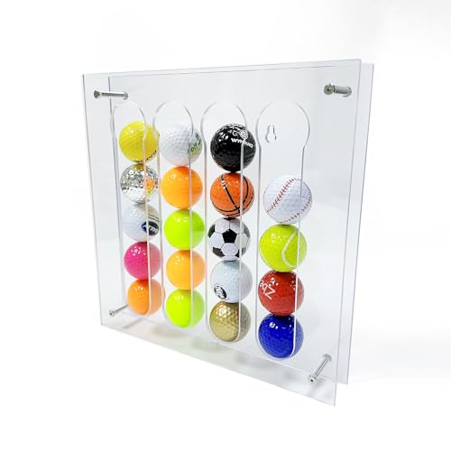 HH-GOLF Acryl-Golfball-Präsentationsständer für Wand, Golfball-Vitrine, Golfball-Organisationshülle (Kapazität für 20 Bälle) von HH-GOLF