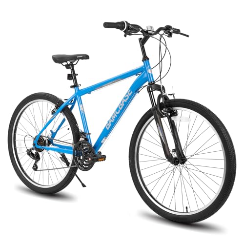 HH HILAND BAMCBASE 26 Zoll Mountainbike, Herren/Damen MTB mit 21 Gang, hochfester Stahlrahmen, V-Bremse, Hardtail Fahrrad für Erwachsene Blau von HH HILAND