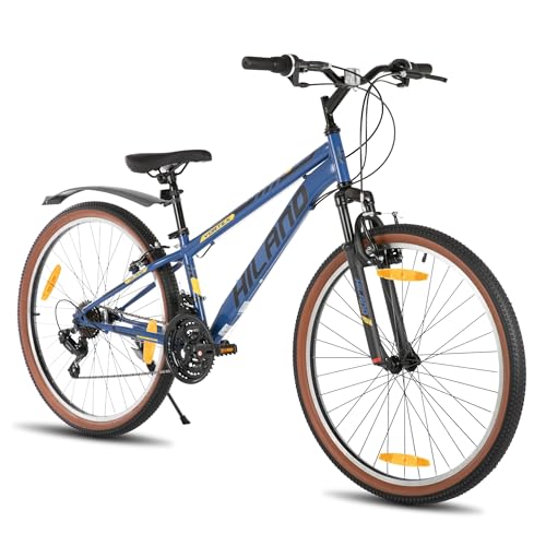 HILAND 26 Zoll Mountainbike für Herren und Damen, 21 Gänge Mountainbike, hochfester Stahlrahmen, V-Bremse, Hardtail MTB für Erwachsene, Blau HILAND 26 Zoll Mountainbike für Herren und Damen, 21 Gänge Mountainbike, hochfester Stahlrahmen, V-Bremse, Hardtail MTB für Erwachsene, Blau von HH HILAND