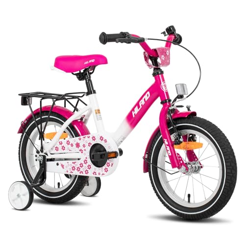HILAND Rosa 12 Zoll Kinderfahrrad für Mädchen 3,4,5 Jahre mit Stützräder Handbremse Rücktrittbremse Gepäckträger HILAND Rosa 12 Zoll Kinderfahrrad für Mädchen 3,4,5 Jahre mit Stützräder Handbremse Rücktrittbremse Gepäckträger von HH HILAND