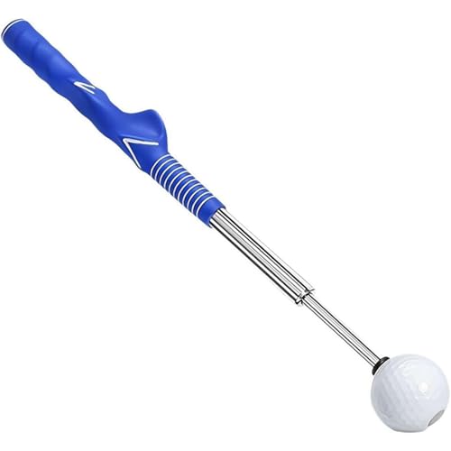 HHDOMLTH Golfschwung-Trainingshilfe, Einziehbare Golfschwung-Trainingshilfe Zur Haltungskorrektur, Golfschwung-Übungsstock – Kraft- Und Tempotraining Für Chipping-Schlagen(Blue) von HHDOMLTH