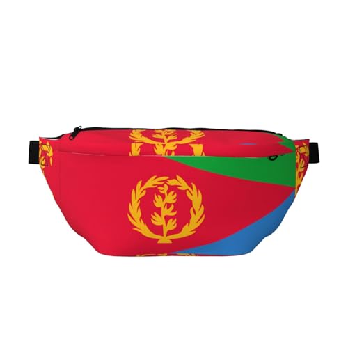 Stilvolle Umhängetasche mit eritreischer Flagge, vielseitige und kompakte Reisetasche für freihändige Aufbewahrung, Schwarz, Einheitsgröße von HHNNL