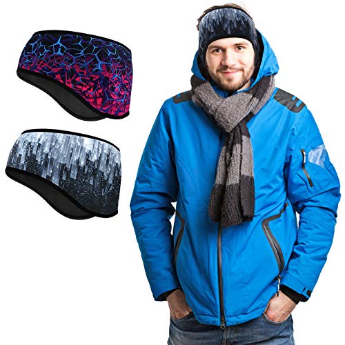 Stirnband Damen Herren Winter Sport,Ohrenwärmer Stirnband Ohrenschützer Warm Stirnband for Laufen,Yoga,Wandern, Outdoor-Sportarten, Radfahren und Motorrad Fahren(2 Stücke) von HHOOMY