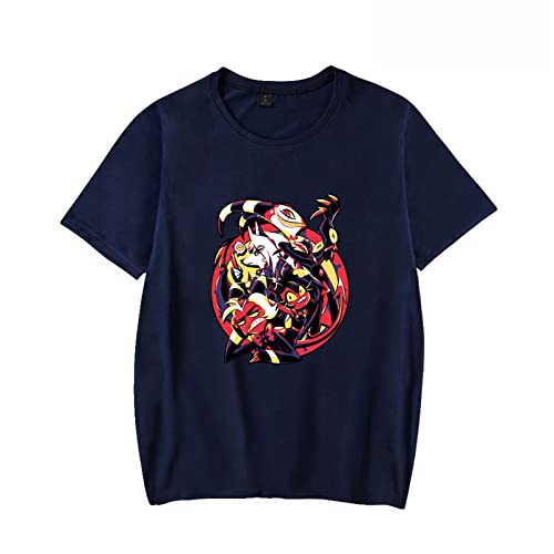 HIAPES Helluva Boss Kurzarm-Top Mit Cartoon-Print, Lustiges Sommer-T-Shirt Für Männer Und Frauen, Modisch, Lässig, Größe XS - 4XL-Gray||4XL von HIAPES