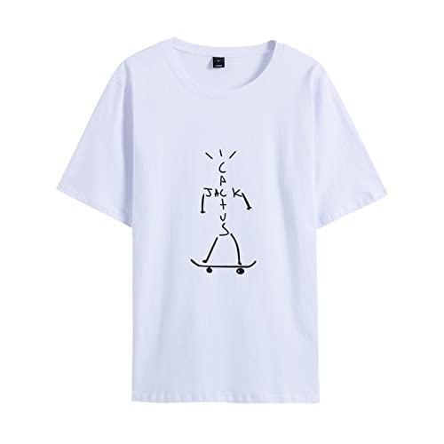 Kurzarm Sweatshirt Travis Scott Bedrucktes T-Shirt, Unisex Kurzarmpullover Rundhals Herren T Shirt Streetwear Casual Tops XS~3XL-Black||XS von HIAPES