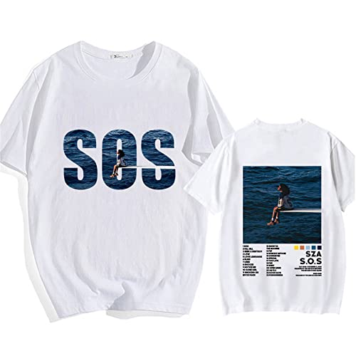 SZA Grafik T-Shirt Hip Hop Rapper 90er Retro T Shirt Sommer Männer Frauen Baumwolle Kurzarm Übergroße Kleidung-White||XS von HIAPES