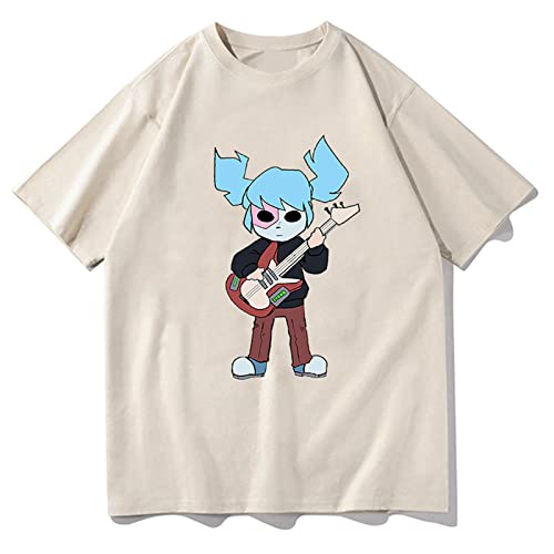 Sally-Face Cartoon Print Kurzarm Fun Game T-Shirt, Herren Damen Sommer Kurzarm Sweatshirt Mode Lässig Trainingsanzug Übergröße-Pink||XS von HIAPES