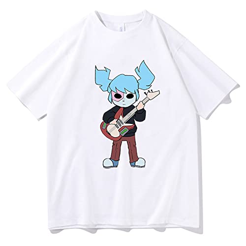 Sally-Face Cartoon Print Kurzarm Fun Game T-Shirt, Herren Damen Sommer Kurzarm Sweatshirt Mode Lässig Trainingsanzug Übergröße-Pink||XS von HIAPES