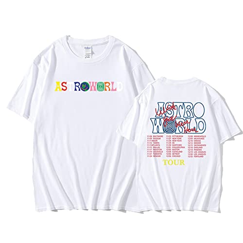 Travis Scott T-Shirt Unisex Rundhals Kurzarm Damen Herren T Shirt Harajuku Streetwear Casual Style Hip Hop Lustige Kleidung-Black||XS von HIAPES