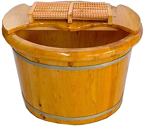 Fußbad aus Holzfass, Haushaltsgeschenk, Fußbad aus Holz, Fußwanne, Eimer, Fußbad, verdicktes Fußbecken aus Holz zum Einweichen der Füße, Massagegerät, Fußwanne, Gesundheits-Fußbad, Fußfass aus Holz von HIARAN