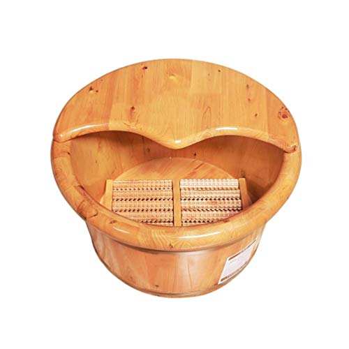 HIARAN Fußbadewanne aus Holz, Fußbadewanne aus Holz, Fußbecken zum Einweichen der Füße, Fußbadewanne zum Einweichen der Füße, Fußbadewanne mit Massagegerät. Independence Lucky Star von HIARAN