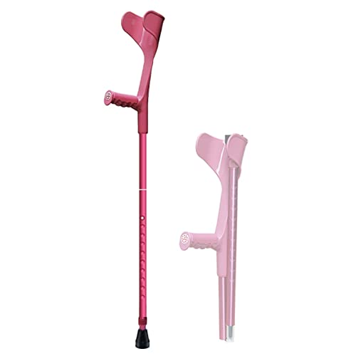 HIARAN Modische Krücken für Erwachsene, zusammenklappbare Unterarmgehstützen, leichte, verstellbare Gehstützen, rutschfeste Spitze (Farbe: Pink, Größe: 1 Stück) Jubiläum Lucky Star von HIARAN