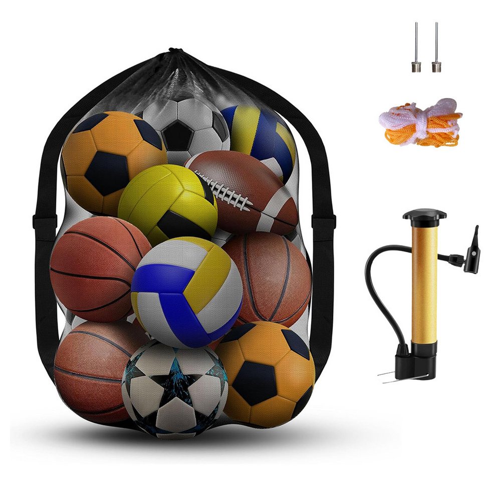 HIBNOPN Balltasche Extra Große Ballnetz, Große, Tragbare mit Kordelzug und Schultergurt von HIBNOPN