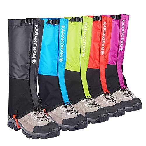 HIDEWALKER Gamaschen Wasserdicht Wandern Breathable Leg Guards Gaiter for Outdoor Regengamaschen Fahrrad Climbing Trekking Snow Hiking (Schwarz, S(38-40)) von HIDEWALKER